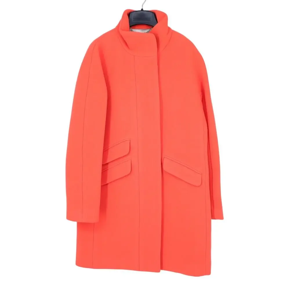 J. CREW Cocoon Coat NWT Italian Stadium Cloth Wool Blend Hunter Orange Women's 2 - Picture 2 of 10